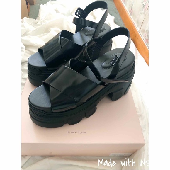 Simone Rocha Criss-Cross Strap Platform Sandals - Picture 5 of 13